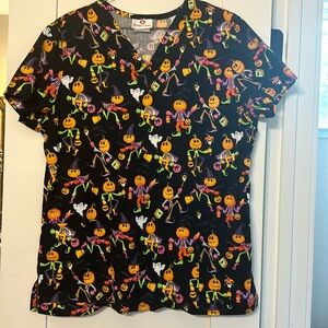 Cute Halloween Scrub Top size medium